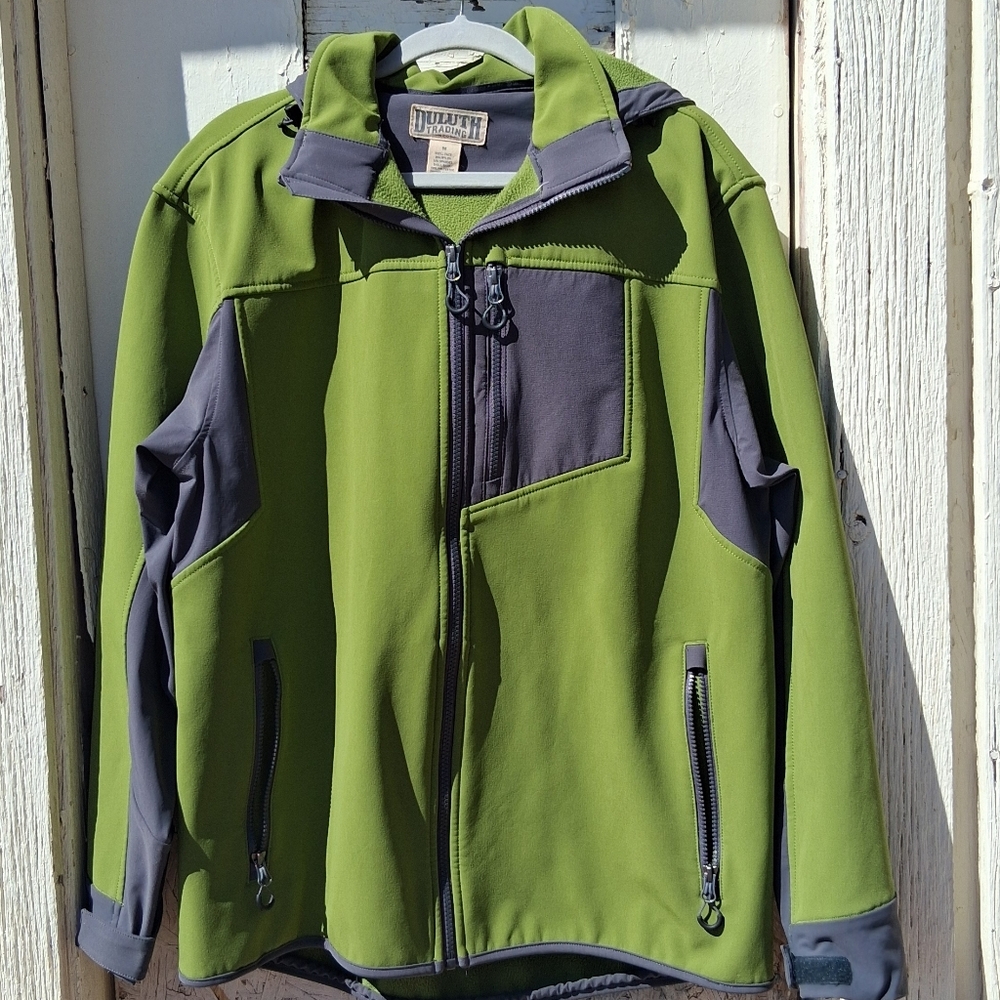 Duluth Trading Co Men's Green Softshell Wind Resistant Jacket
